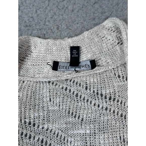Eileen Fisher Linen Knit Cardigan Open Women’s Petite Small Oatmeal Boho Natural - Picture 9 of 12